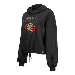 New Era Toronto Raptors Women's 2024/25 City Edition Cropped Pullover Hoodie Black