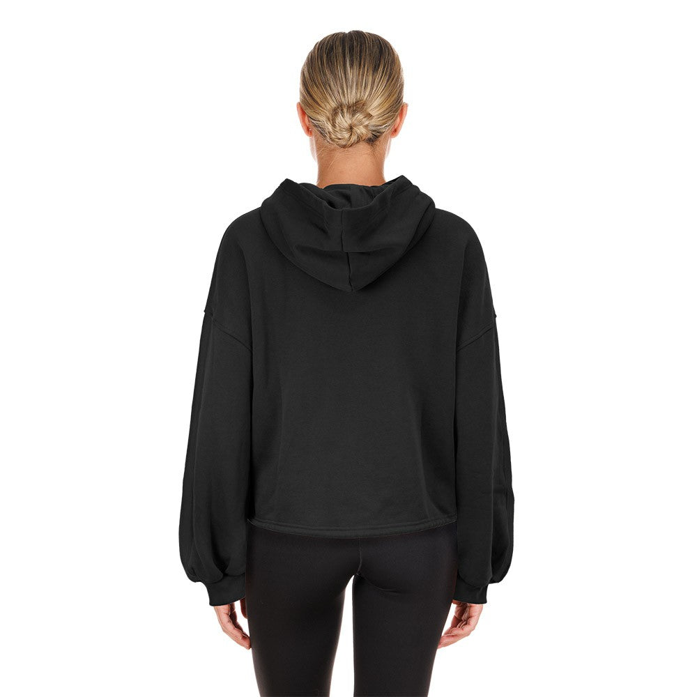 New Era Toronto Raptors Women's 2024/25 City Edition Cropped Pullover Hoodie Black