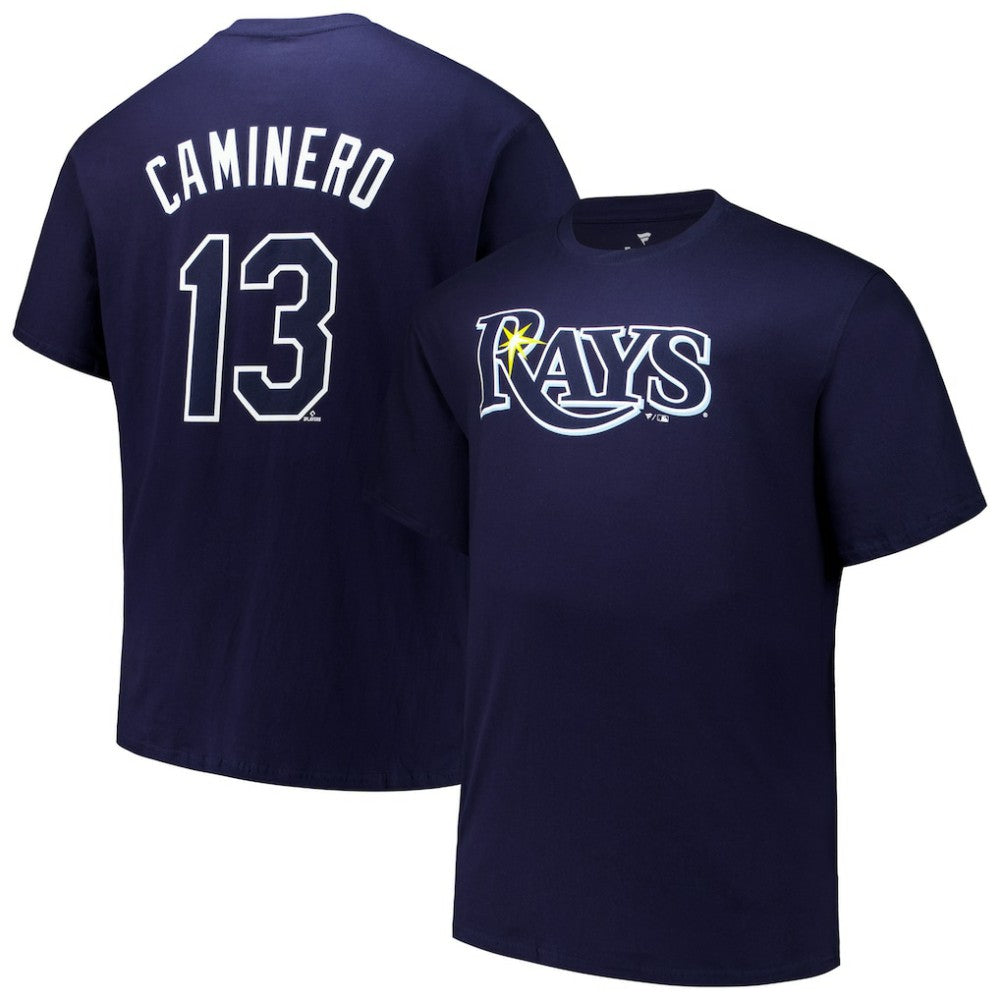 Junior Caminero Tampa Bay Rays Fanatics Big & Tall Name & Number T-Shirt Outlet