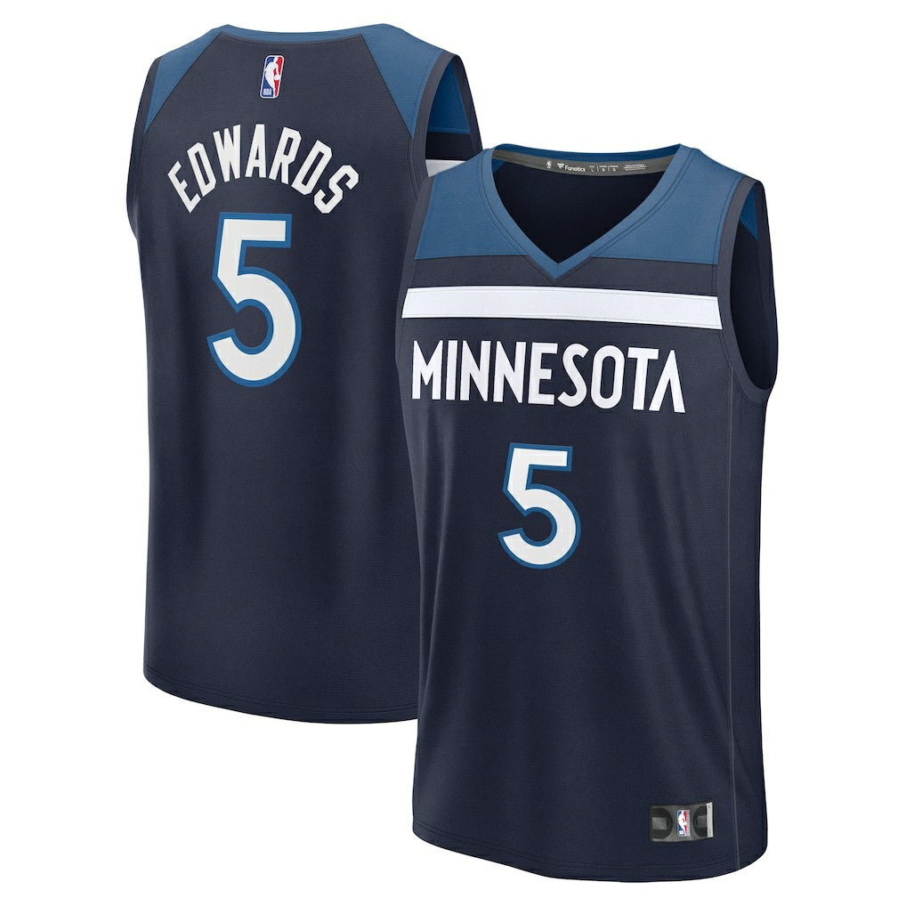 Fanatics Anthony Edwards Minnesota Timberwolves Fast Break Replica Player Jersey Icon Edition Navy