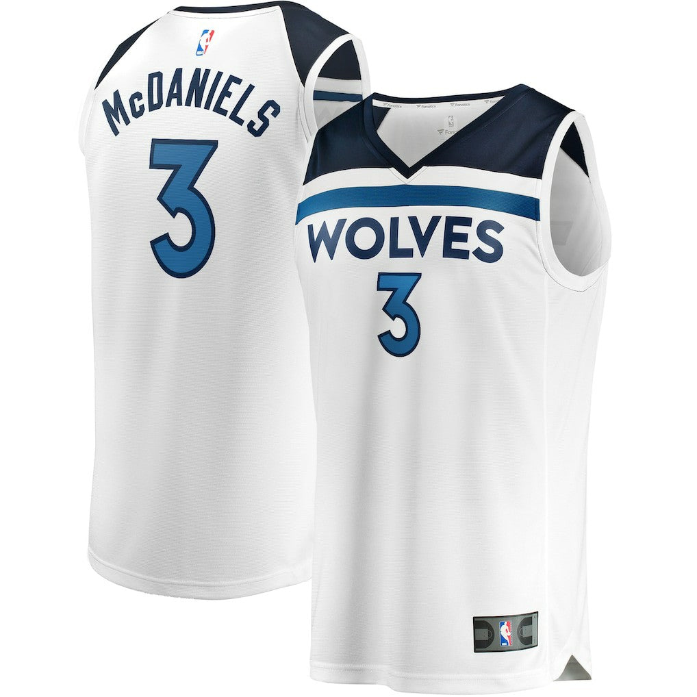 Fanatics Jaden McDaniels Minnesota Timberwolves Fast Break Replica Player Jersey Association Edition White