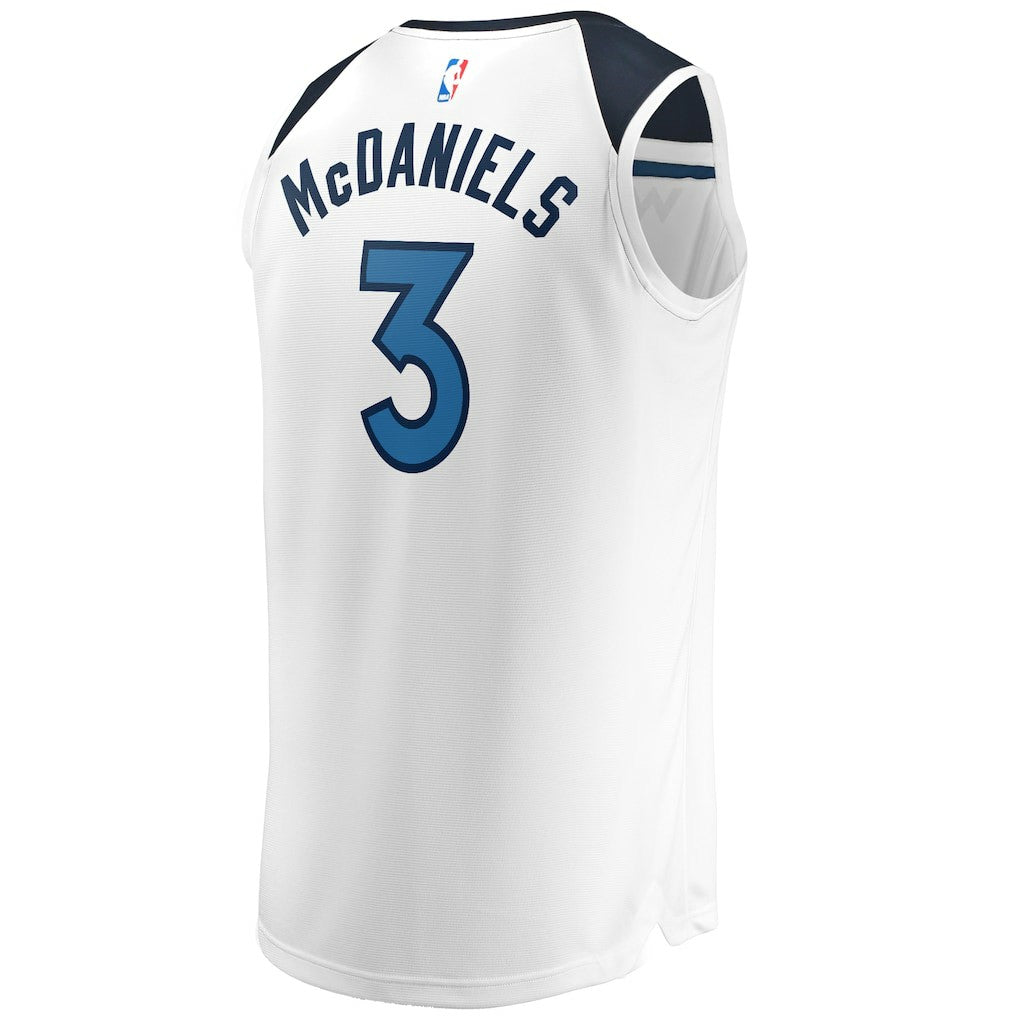Fanatics Jaden McDaniels Minnesota Timberwolves Fast Break Replica Player Jersey Association Edition White