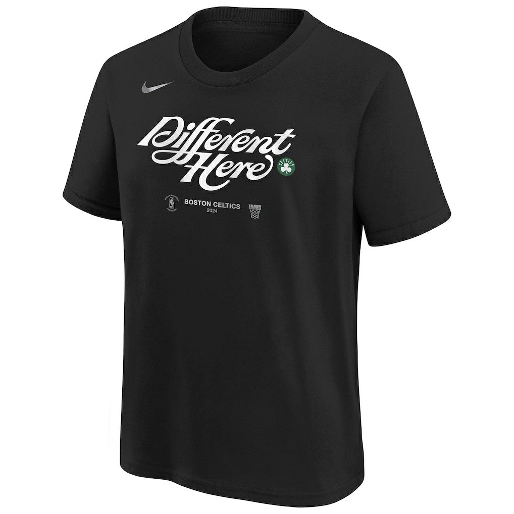 Nike Boston Celtics Youth 2024 NBA Playoffs Mantra T-Shirt Black