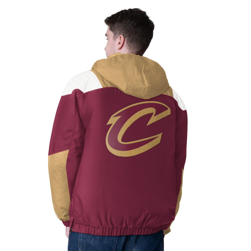 Cleveland Cavaliers Starter Charger Half-Zip Pullover Jacket- Wine/Gold