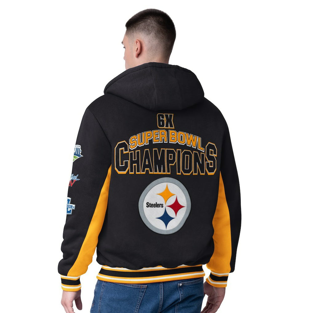 Pittsburgh Steelers G-III Extreme No Huddle Commemorative Full-Zip Hoodie Jacket - Black - NFL