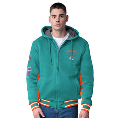 Miami Dolphins G-III Extreme No Huddle Commemorative Full-Zip Hoodie Jacket - Aqua - NFL