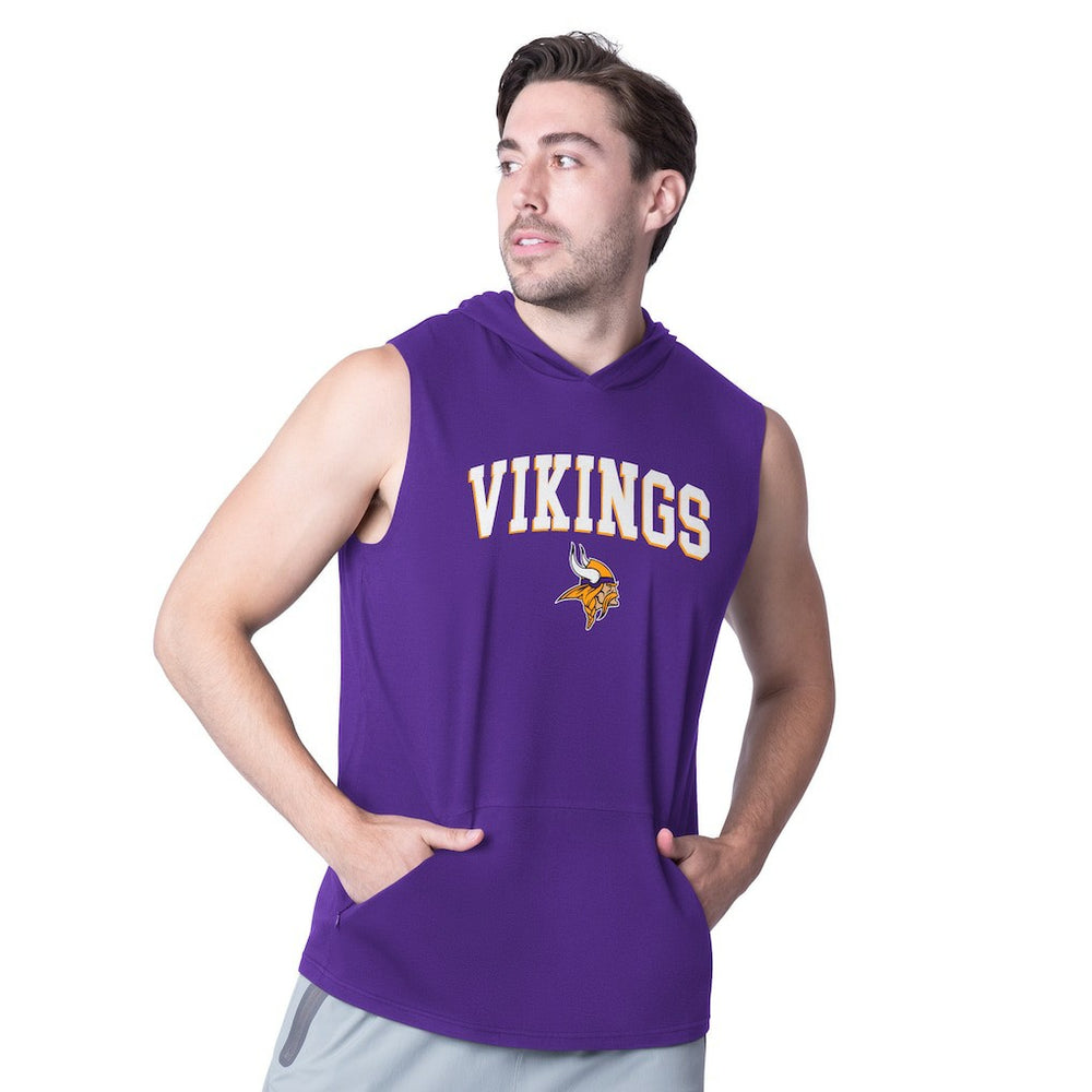 Minnesota Vikings MSX by Michael Strahan Action Sleeveless Pullover Hoodie - Purple - NFL