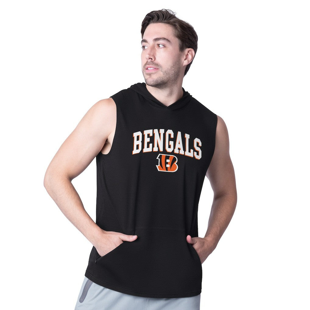 Cincinnati Bengals MSX by Michael Strahan Action Sleeveless Pullover Hoodie - Black - NFL