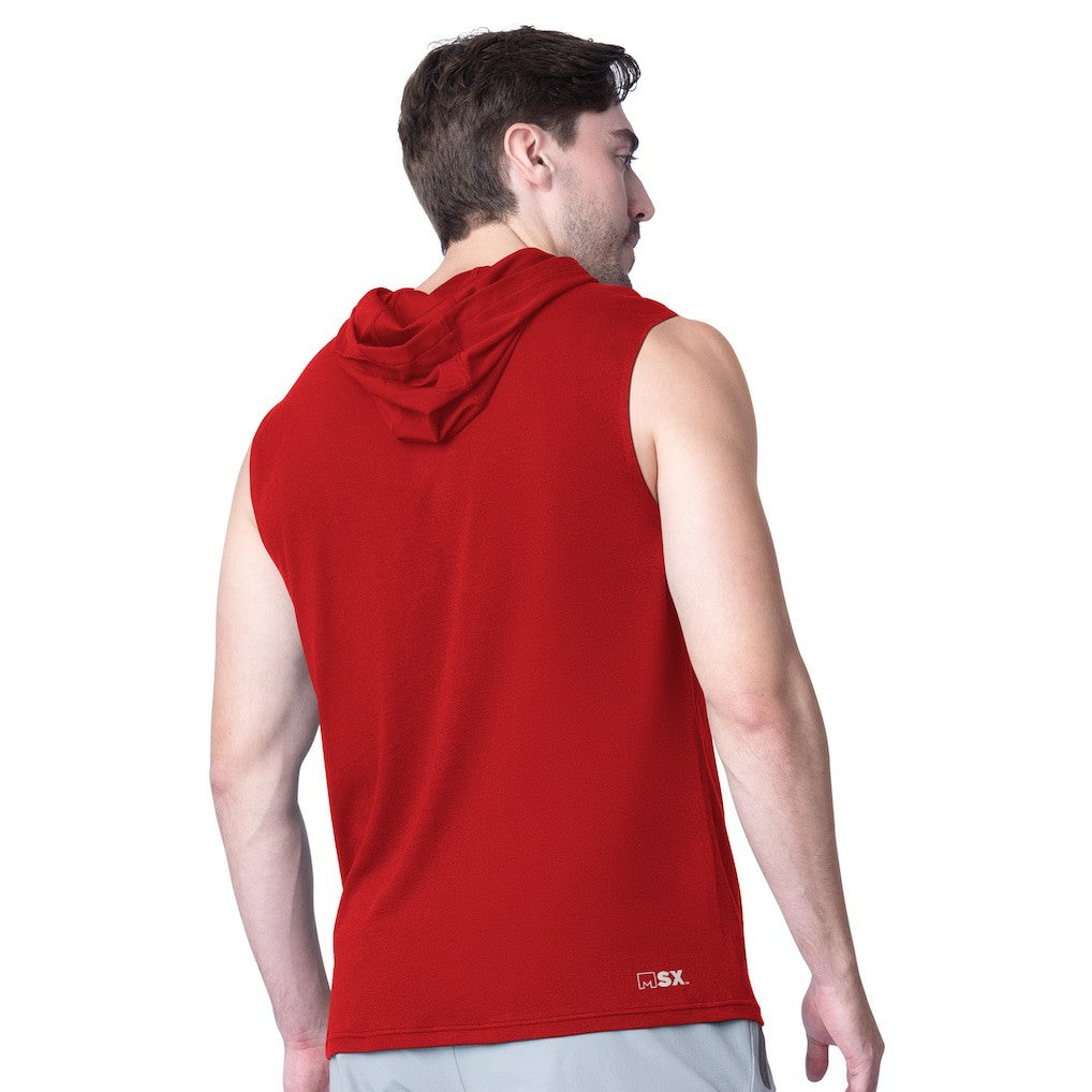 San Francisco 49ers MSX by Michael Strahan Action Sleeveless Pullover Hoodie - Scarlet - NFL