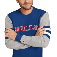 Buffalo Bills Tommy Hilfiger Acrylic Crewneck Pullover Sweater - Royal/Heather Gray - NFL