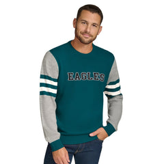 Philadelphia Eagles Tommy Hilfiger Acrylic Crewneck Pullover Sweater - Green/Heather Gray - NFL
