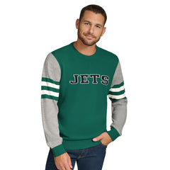 New York Jets Tommy Hilfiger Acrylic Crewneck Pullover Sweater - Green/Heather Gray - NFL