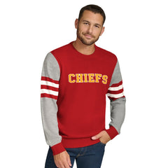 Kansas City Chiefs Tommy Hilfiger Acrylic Crewneck Pullover Sweater - Red/Heather Gray - NFL