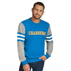 Los Angeles Chargers Tommy Hilfiger Acrylic Crewneck Pullover Sweater - Powder Blue/Heather Gray - NFL