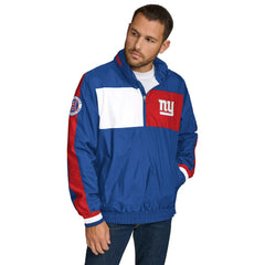 New York Giants Tommy Hilfiger Gael Lightweight Half-Zip Hoodie Jacket - Royal - NFL