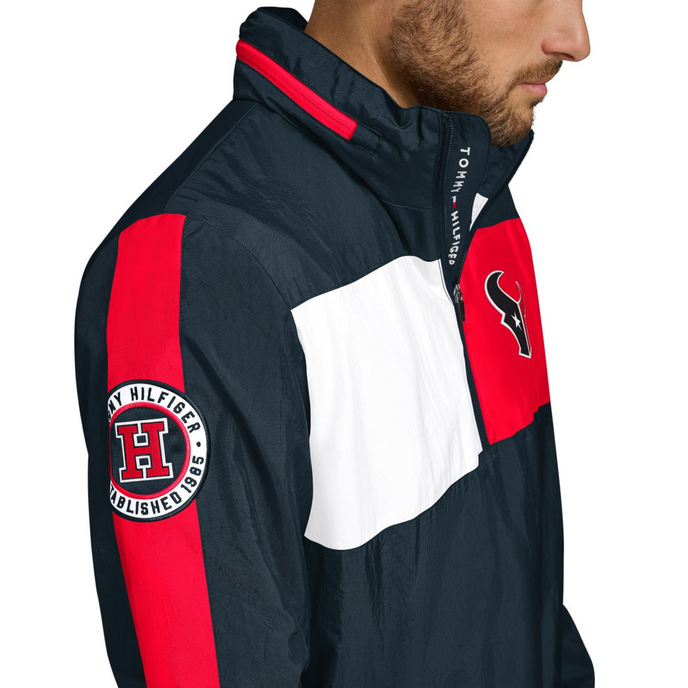 Houston Texans Tommy Hilfiger Gael Lightweight Half-Zip Pullover Hoodie Jacket - Navy - NFL