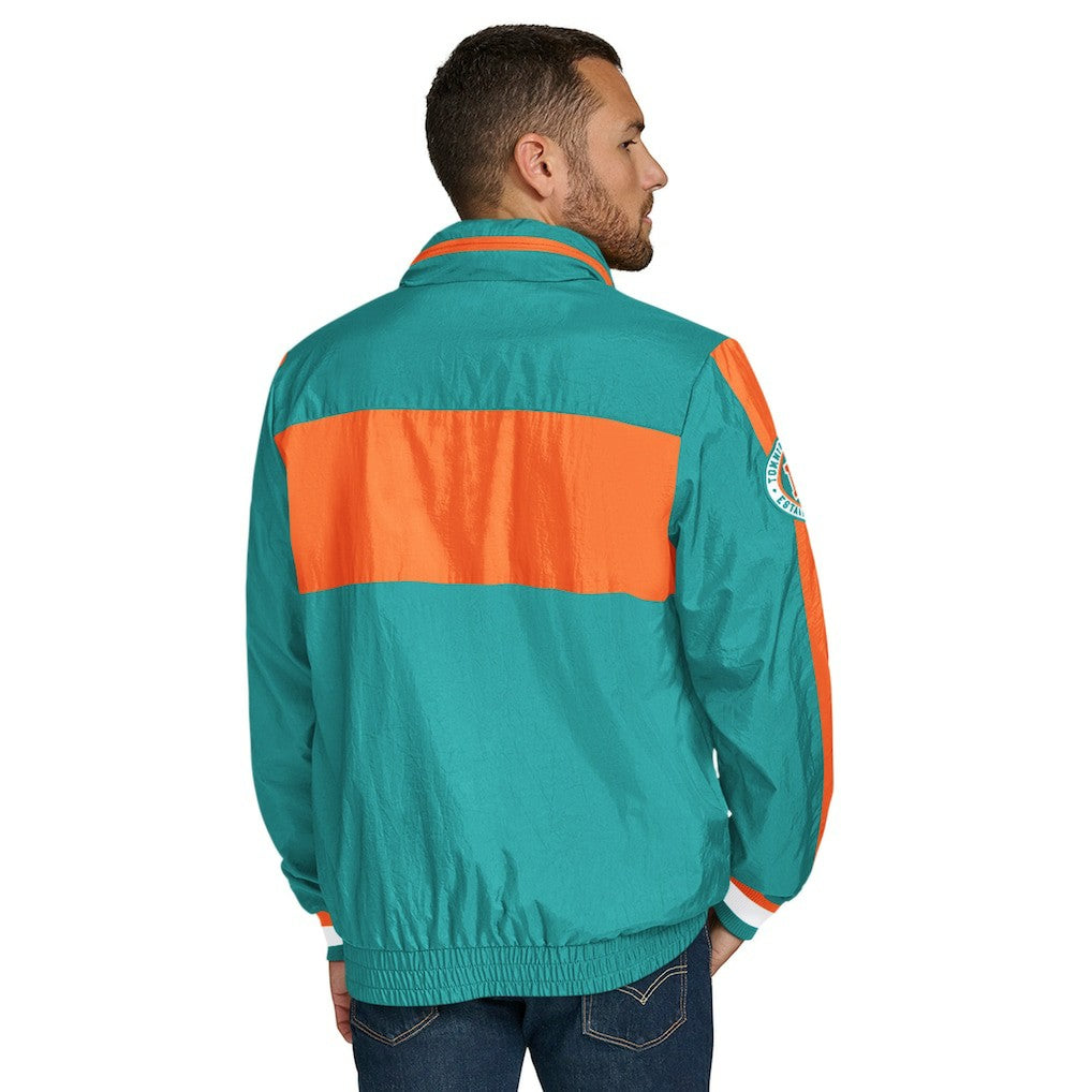 Miami Dolphins Tommy Hilfiger Gael Lightweight Half-Zip Hoodie Jacket - Aqua - NFL