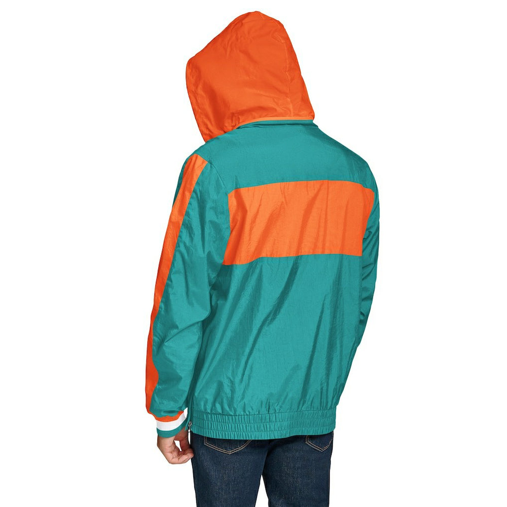 Miami Dolphins Tommy Hilfiger Gael Lightweight Half-Zip Hoodie Jacket - Aqua - NFL