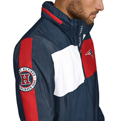 New England Patriots Tommy Hilfiger Gael Lightweight Half-Zip Hoodie Jacket - Navy - NFL