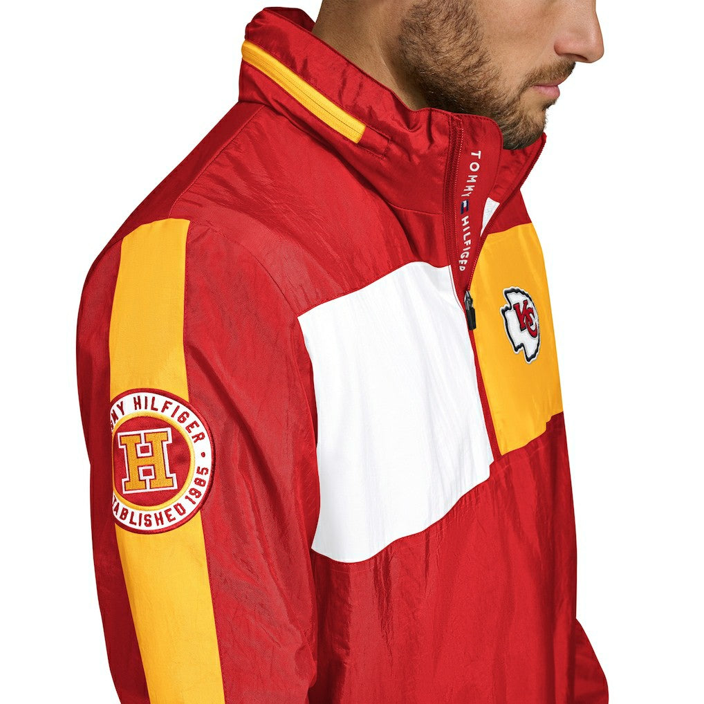 Kansas City Chiefs Tommy Hilfiger Gael Lightweight Half-Zip Hoodie Jacket - Red - NFL