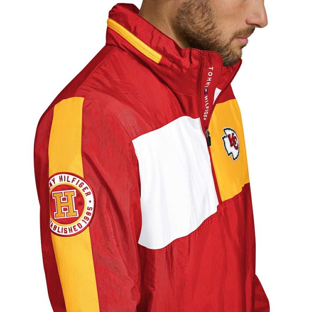 Kansas City Chiefs Tommy Hilfiger Gael Lightweight Half-Zip Hoodie Jacket - Red - NFL