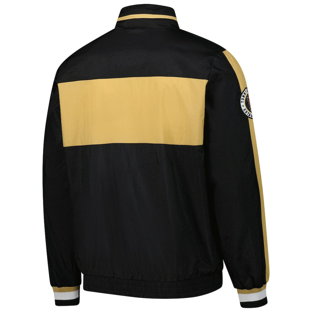 New Orleans Saints Tommy Hilfiger Gael Lightweight Half-Zip Hoodie Jacket - Black - NFL