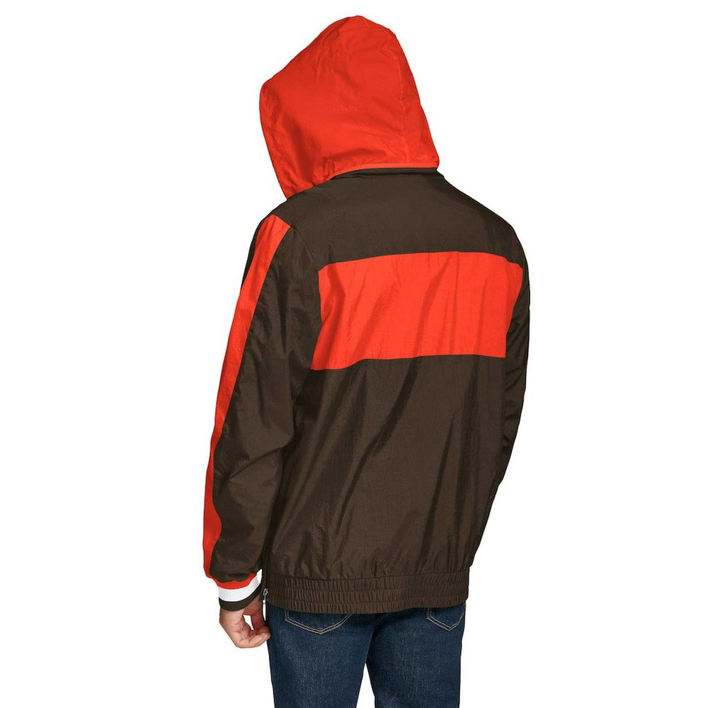 Cleveland Browns Tommy Hilfiger Gael Lightweight Half-Zip Pullover Hoodie Jacket - Brown - NFL