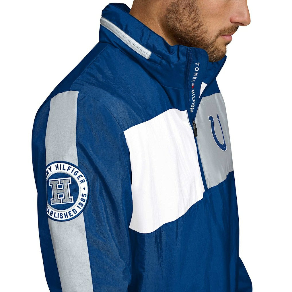 Indianapolis Colts Tommy Hilfiger Gael Lightweight Half-Zip Pullover Hoodie Jacket - Royal - NFL