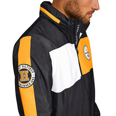 Pittsburgh Steelers Tommy Hilfiger Gael Lightweight Half-Zip Hoodie Jacket - Black - NFL