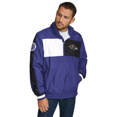 Baltimore Ravens Tommy Hilfiger Gael Lightweight Half-Zip Pullover Hoodie Jacket - Purple - NFL