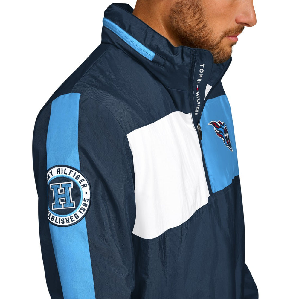 Tennessee Titans Tommy Hilfiger Gael Lightweight Half-Zip Hoodie Jacket - Navy - NFL