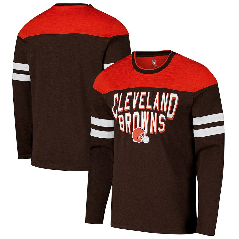 Cleveland Browns G-III Sports by Carl Banks Adaptive Hail Mary Long Sleeve T-Shirt - Brown/Orange - NFL