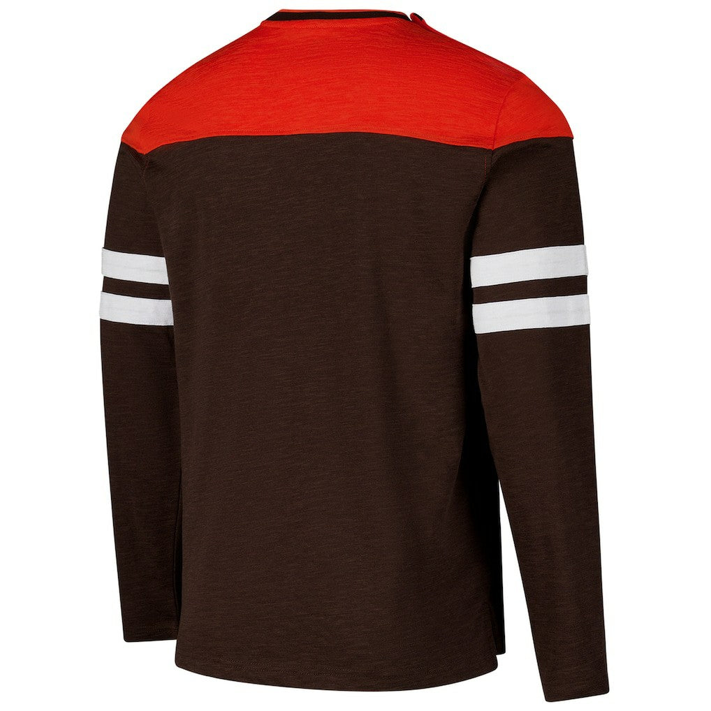 Cleveland Browns G-III Sports by Carl Banks Adaptive Hail Mary Long Sleeve T-Shirt - Brown/Orange - NFL