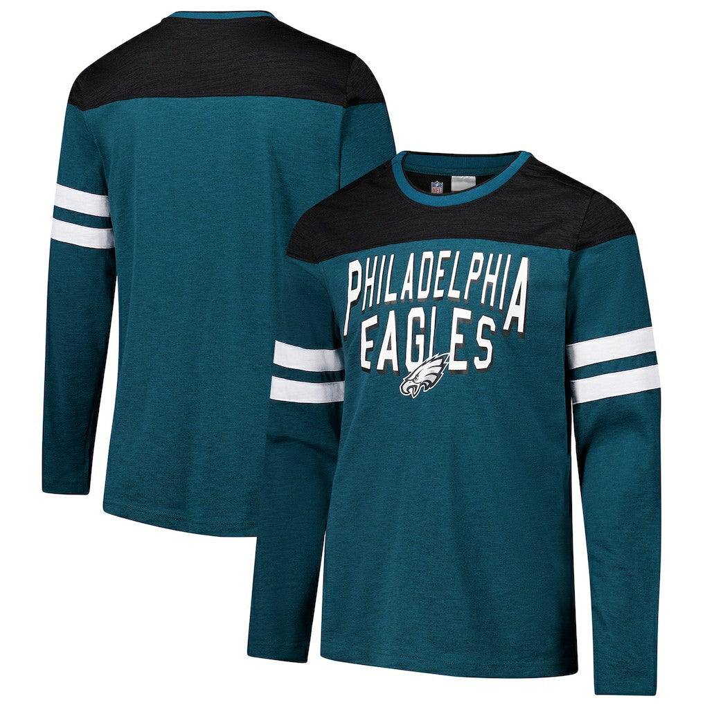 Philadelphia Eagles G-III Sports by Carl Banks Adaptive Hail Mary Long Sleeve T-Shirt - Midnight Green/Black - NFL