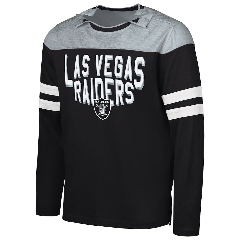 Las Vegas Raiders G-III Sports by Carl Banks Adaptive Hail Mary Long Sleeve T-Shirt - Black/Silver - NFL