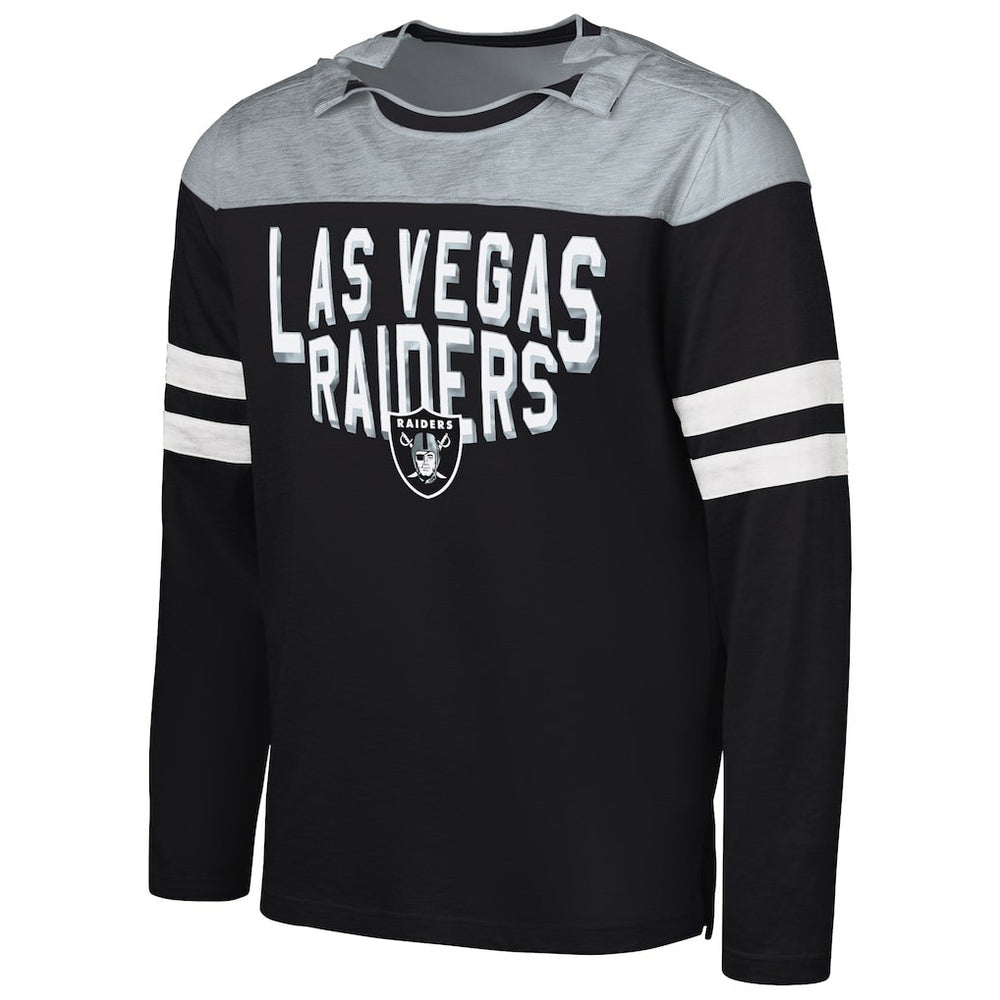 Las Vegas Raiders G-III Sports by Carl Banks Adaptive Hail Mary Long Sleeve T-Shirt - Black/Silver - NFL