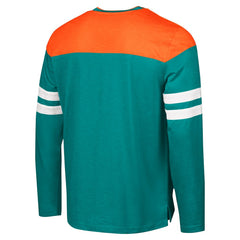 Miami Dolphins G-III Sports by Carl Banks Adaptive Hail Mary Long Sleeve T-Shirt - Aqua/Orange - NFL