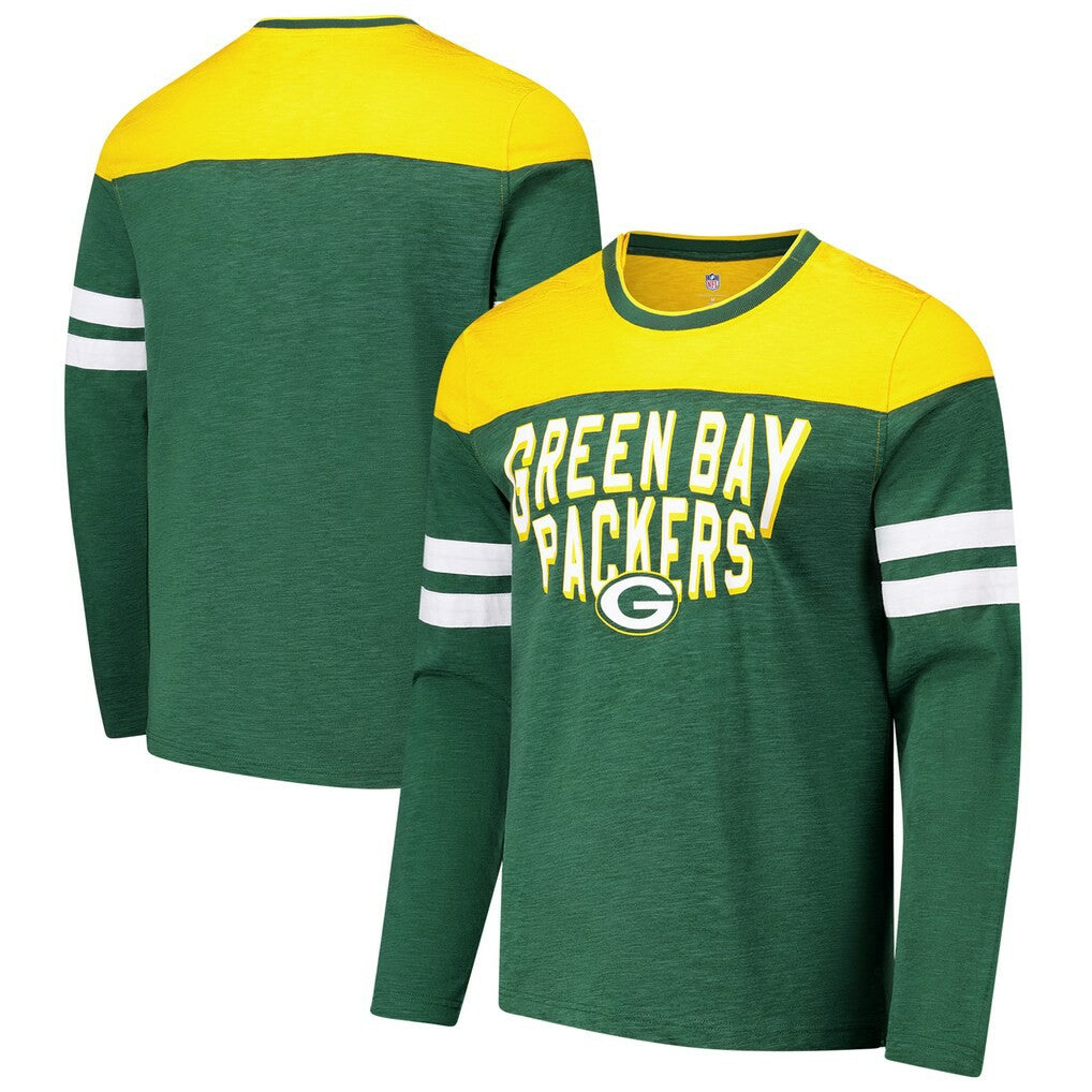Green Bay Packers G-III Sports by Carl Banks Adaptive Hail Mary Long Sleeve T-Shirt - Green/Gold - NFL