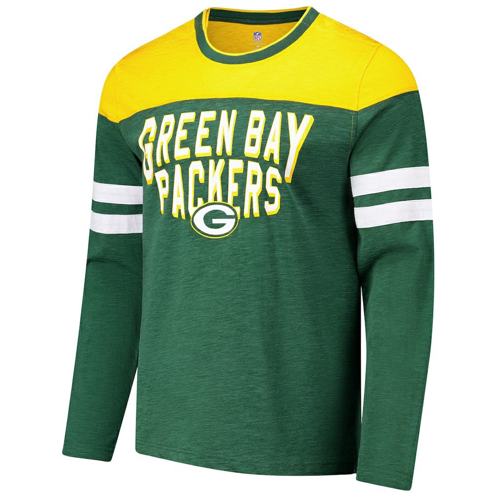 Green Bay Packers G-III Sports by Carl Banks Adaptive Hail Mary Long Sleeve T-Shirt - Green/Gold - NFL
