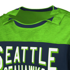 Seattle Seahawks G-III Sports by Carl Banks Adaptive Hail Mary Long Sleeve T-Shirt - College Navy/Neon Green - NFL