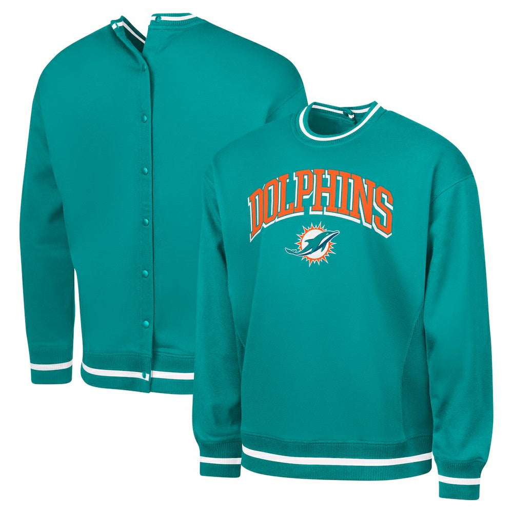 Miami Dolphins G-III Sports by Carl Banks Adaptive Blocker Fleece Pullover Sweatshirt - Aqua - NFL