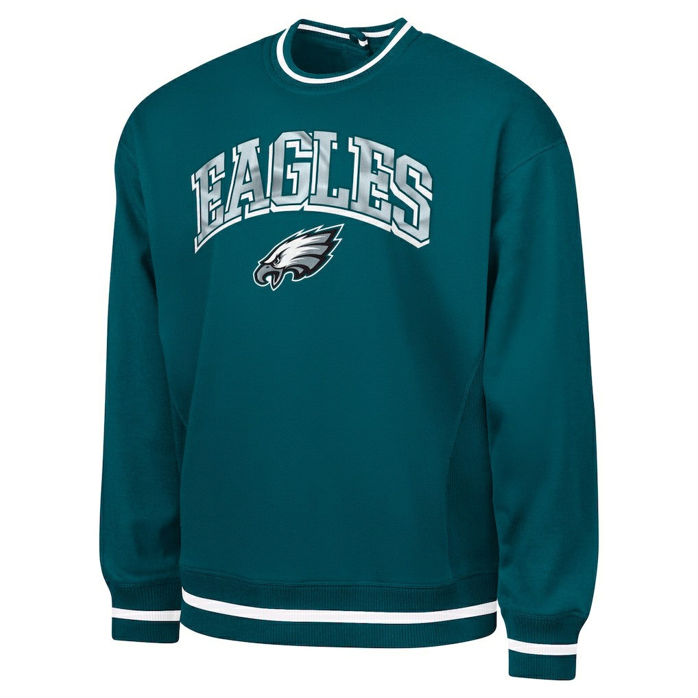 Philadelphia Eagles G-III Sports by Carl Banks Adaptive Blocker Fleece Pullover Sweatshirt - Midnight Green - NFL
