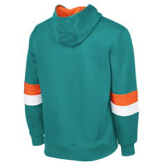 Miami Dolphins G-III Sports by Carl Banks Adaptive Faceoff Pullover Hoodie - Aqua/Orange - NFL