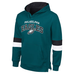Philadelphia Eagles G-III Sports by Carl BanksMen's Adaptive Faceoff Pullover Hoodie - Midnight Green/Black - NFL