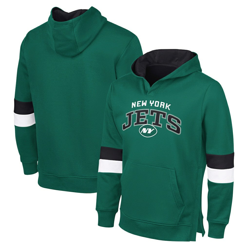 New York Jets G-III Sports by Carl BanksMen's Adaptive Faceoff Pullover Hoodie - Green/Gray - NFL