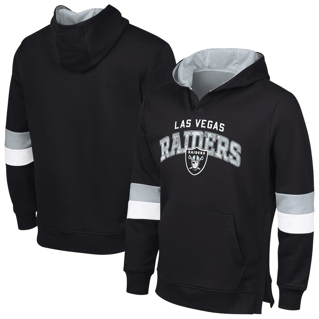 Las Vegas Raiders G-III Sports by Carl Banks Adaptive Faceoff Pullover Hoodie - Black/Silver - NFL