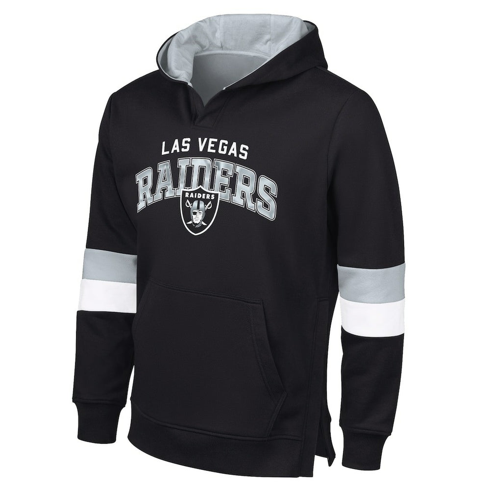 Las Vegas Raiders G-III Sports by Carl Banks Adaptive Faceoff Pullover Hoodie - Black/Silver - NFL