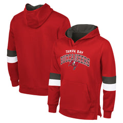 Tampa Bay Buccaneers G-III Sports by Carl BanksMen's Adaptive Faceoff Pullover Hoodie - Red/Pewter - NFL