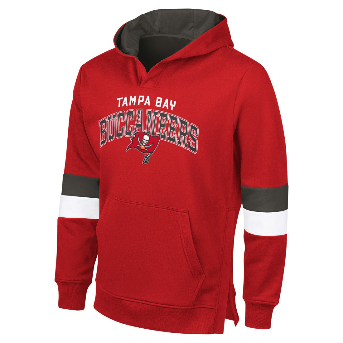 Tampa Bay Buccaneers G-III Sports by Carl BanksMen's Adaptive Faceoff Pullover Hoodie - Red/Pewter - NFL