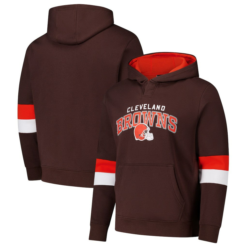 Cleveland Browns G-III Sports by Carl Banks Adaptive Faceoff Pullover Hoodie - Brown/Orange - NFL